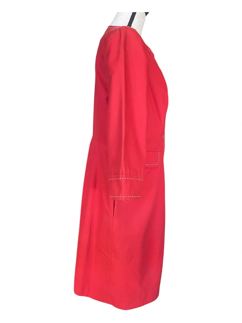 Penguin by Munsingwear Red Trench Coat Jacket P\S Retro Mod Swing Coat